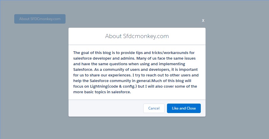 modal box in salesforce lightning component 