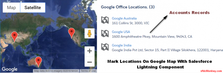 Mark Locations On Google Map With Salesforce Lightning Component
